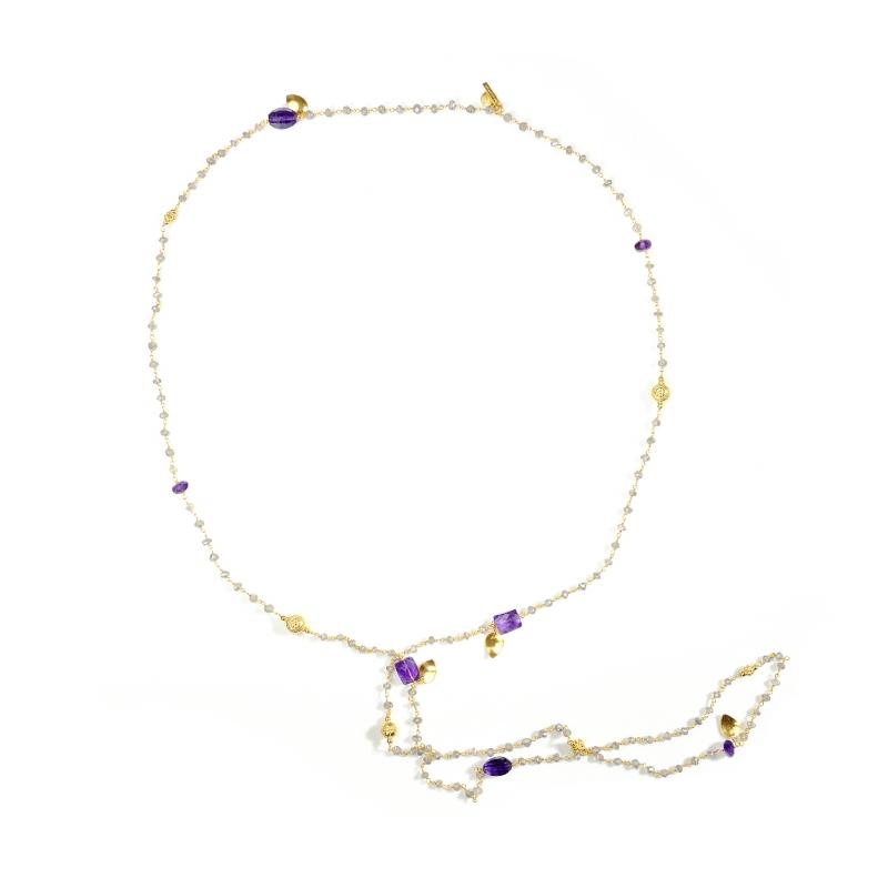 Karawan Authentic Sautoir "Ani" Labradorite & Améthyste