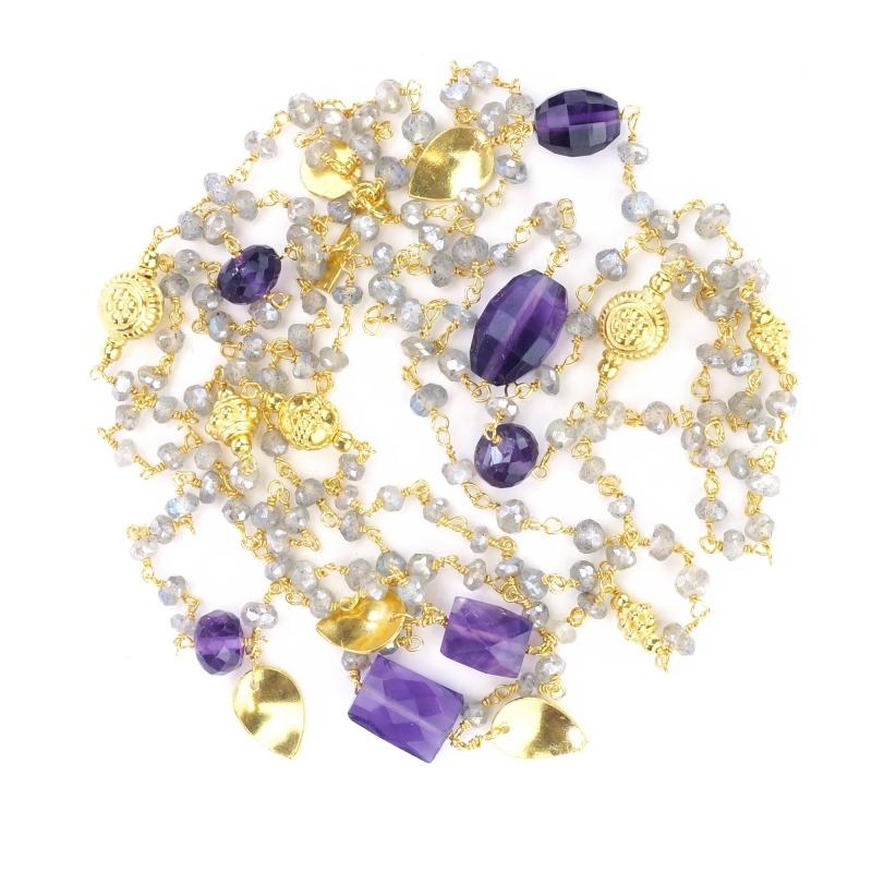 Karawan Authentic Sautoir "Ani" Labradorite & Améthyste