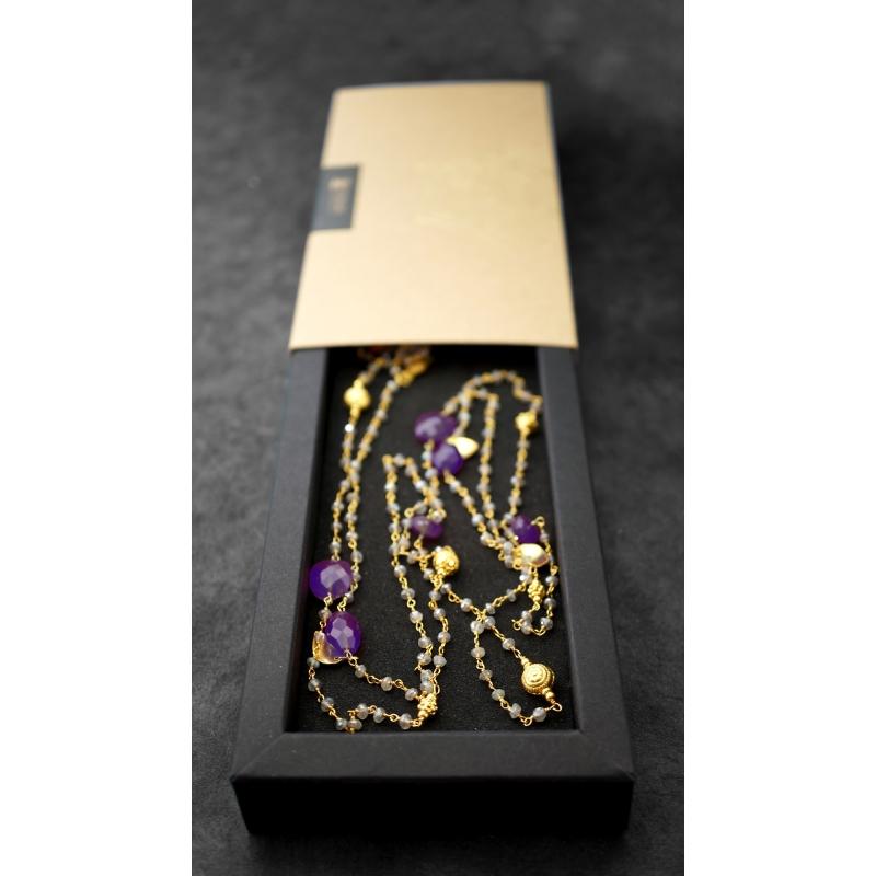 Karawan Authentic Sautoir "Ani" Labradorite & Améthyste