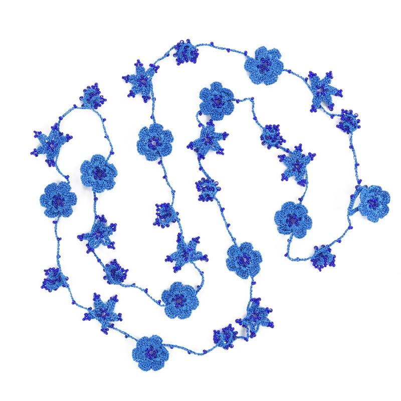 karawan authentic Sautoir "Crystal" Indigo électrique