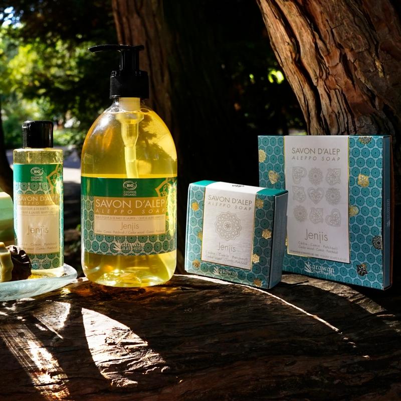 Karawan Authentic Savon D'Alep Liquide CERTIFIE BIOLOGIQUE PAR ECOCERT Parfumé Jenjis