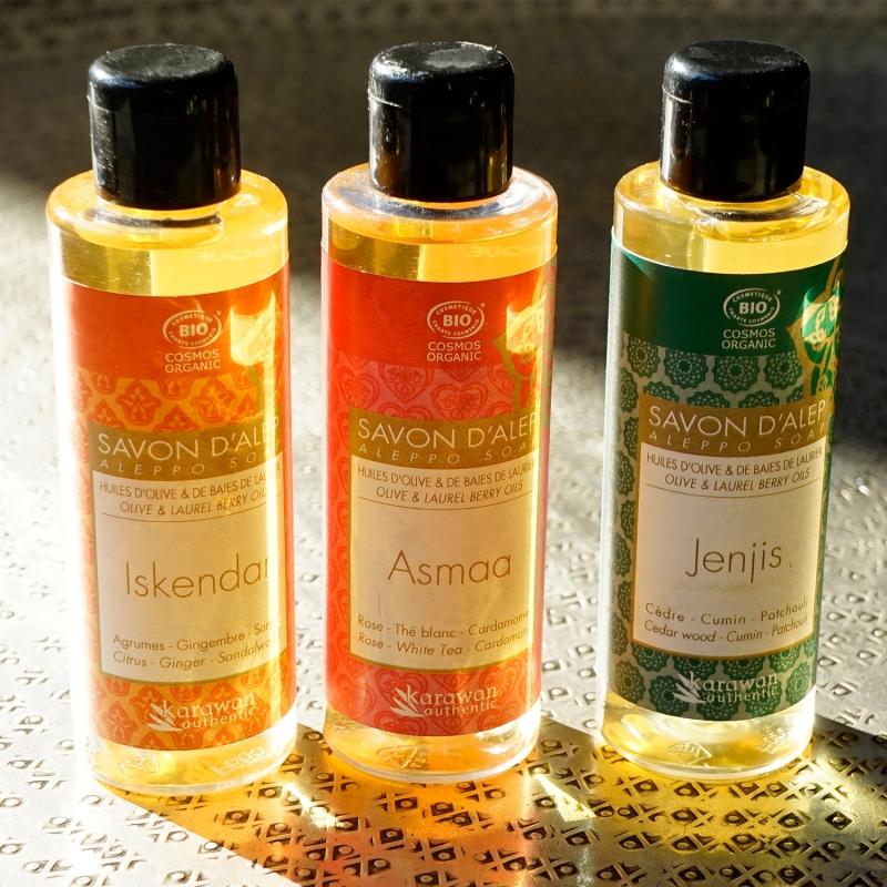 Karawan Authentic Savon D'Alep Liquide CERTIFIE BIOLOGIQUE PAR ECOCERT Parfumé Jenjis
