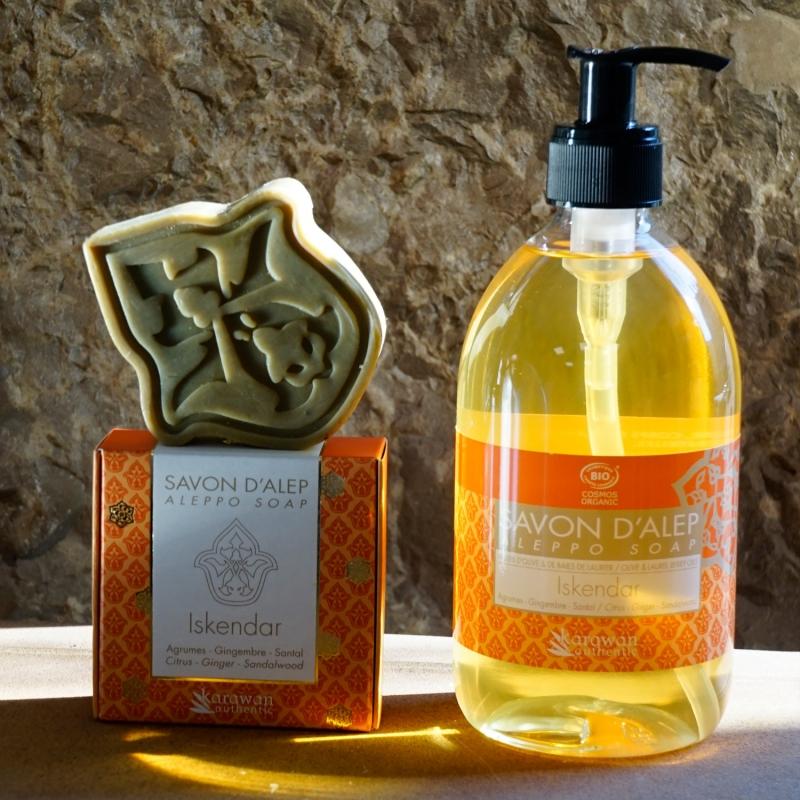 Karawan Authentic Savon D'Alep Liquide CERTIFIE BIOLOGIQUE PAR ECOCERT 500ml Parfumé Iskendar