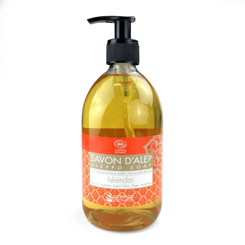 Karawan Authentic Savon D'Alep Liquide CERTIFIE BIOLOGIQUE PAR ECOCERT 500ml Parfumé Iskendar