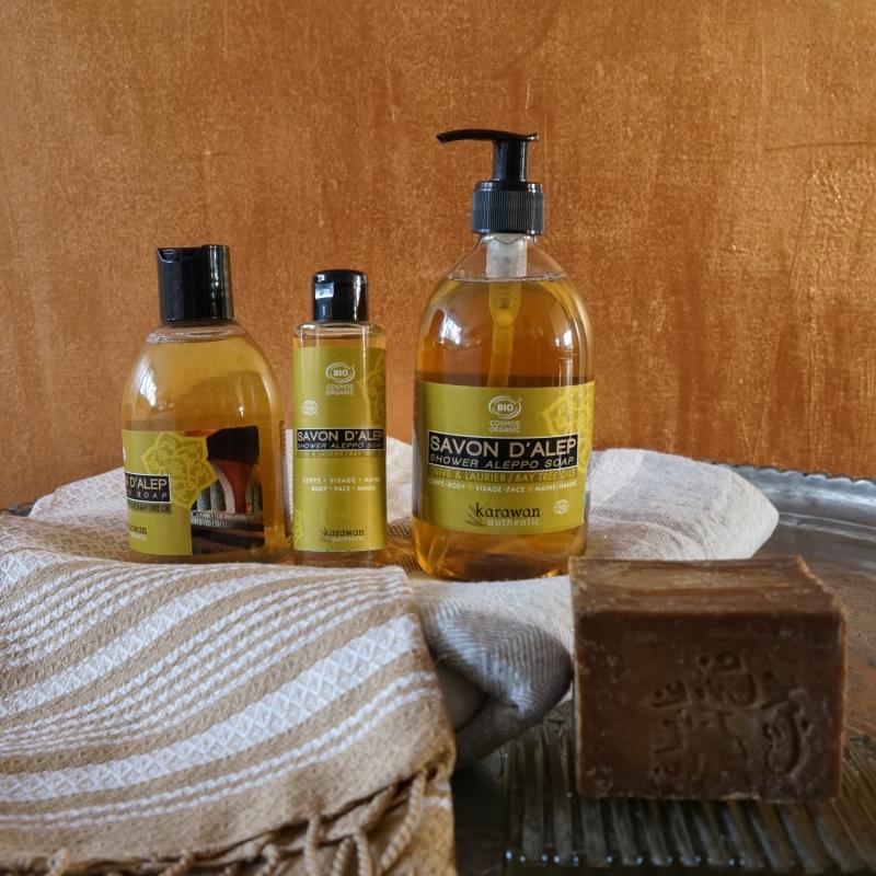 Karawan Authentic SAVON D’ALEP LIQUIDE CERTIFIE BIOLOGIQUE PAR ECOCERT