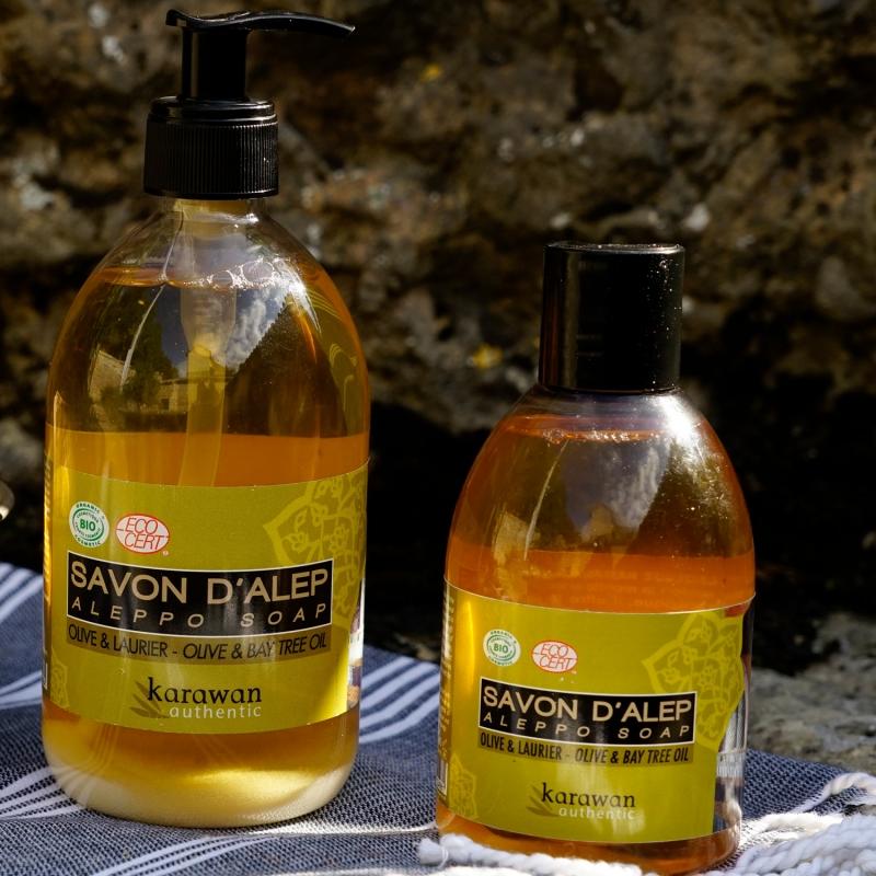 Karawan Authentic SAVON D’ALEP LIQUIDE CERTIFIE BIOLOGIQUE PAR ECOCERT