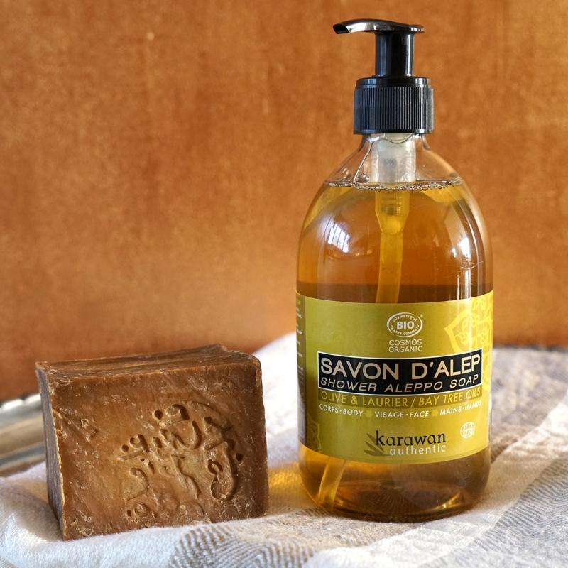 Karawan Authentic Savon D'Alep Liquide Certifié Cosmos Organic Par Ecocert