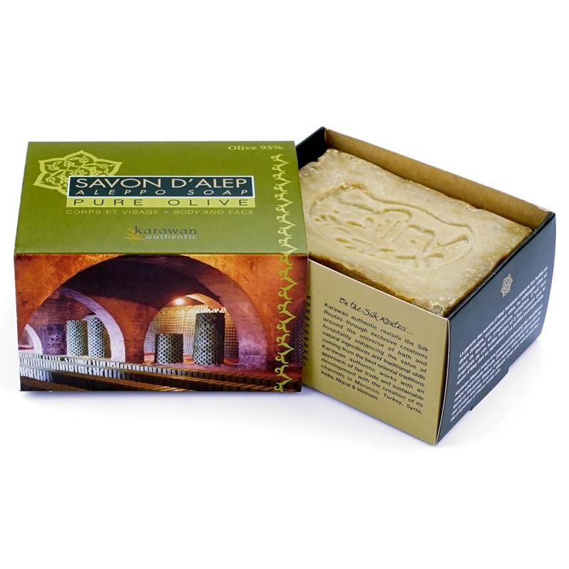 karawan authentic Savon d'Alep Pure olive en boîte fourreau