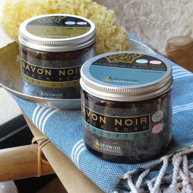 Karawan Authentic Savon Noir Pure Olive & Eucalyptus Certifié Biologique Par Ecocert