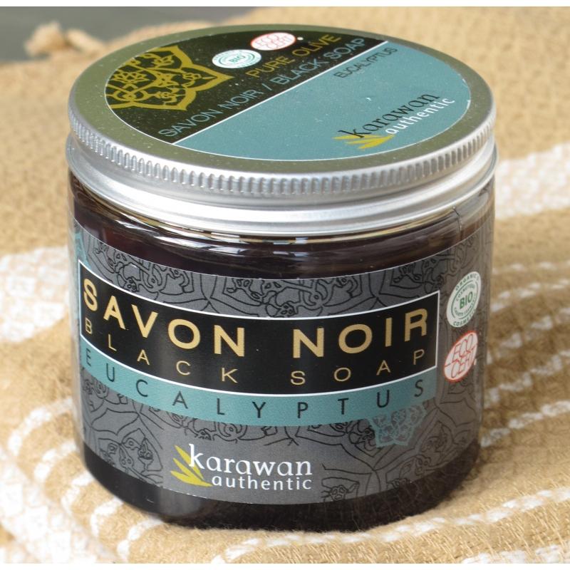 karawan authentic Savon noir Pure olive & Eucalyptus certifié biologique par Ecocert