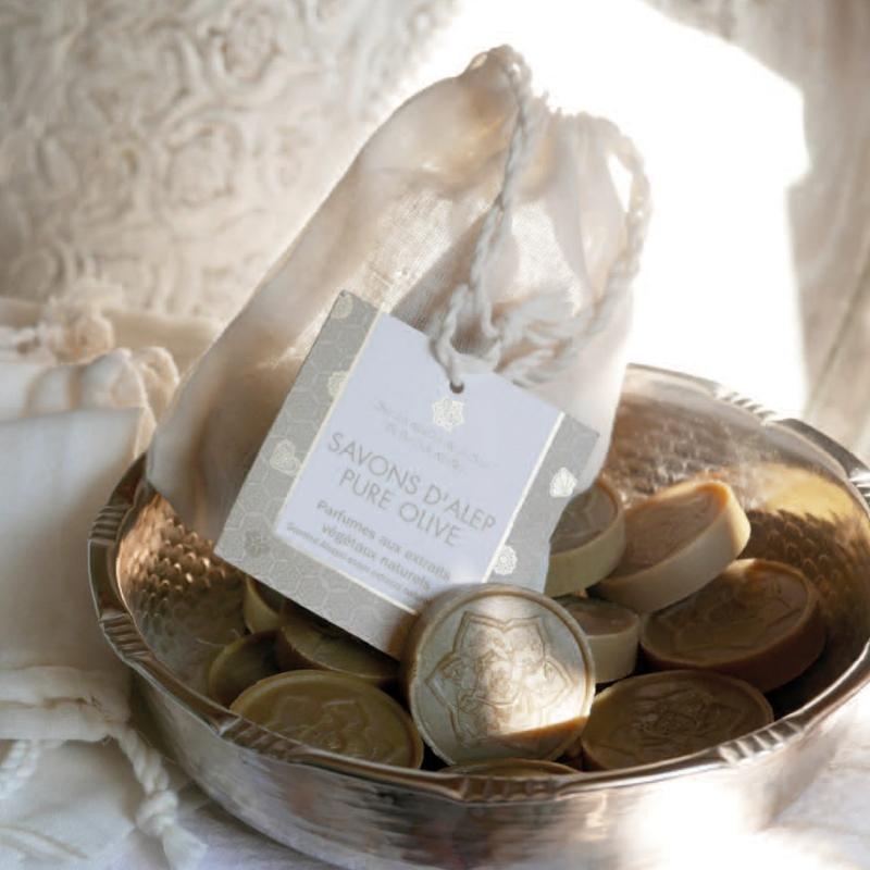 karawan authentic Savons d'Alep d'invités Pure Olive 10 g avec pochon cadeau