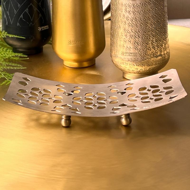 karawan authentic Support de salle de bain en laiton lisse 'Osman'