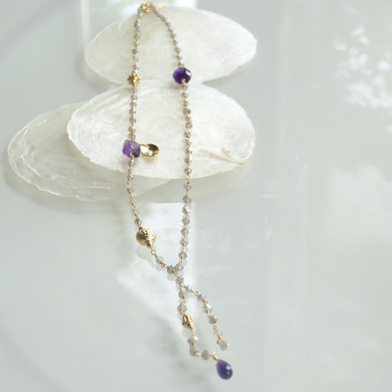 karawan authentic Tour de cou "Ani" Labradorite & Améthyste