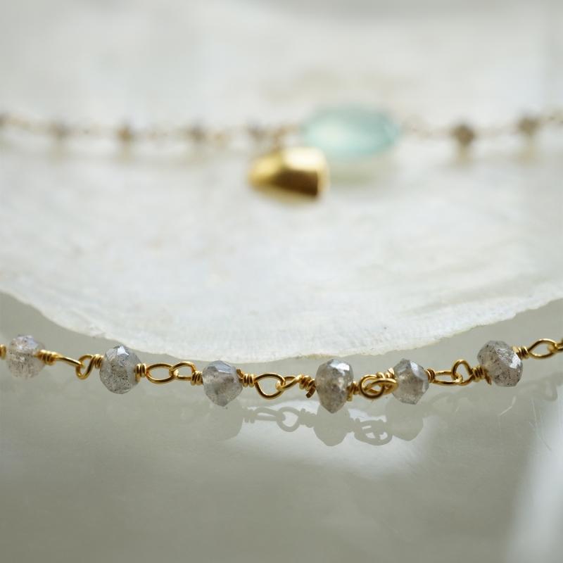 Karawan Authentic Tour De Cou "Ani" Labradorite & Aqua Chalcy