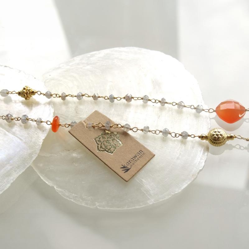 Karawan Authentic Tour De Cou "Ani" Labradorite & Cornaline