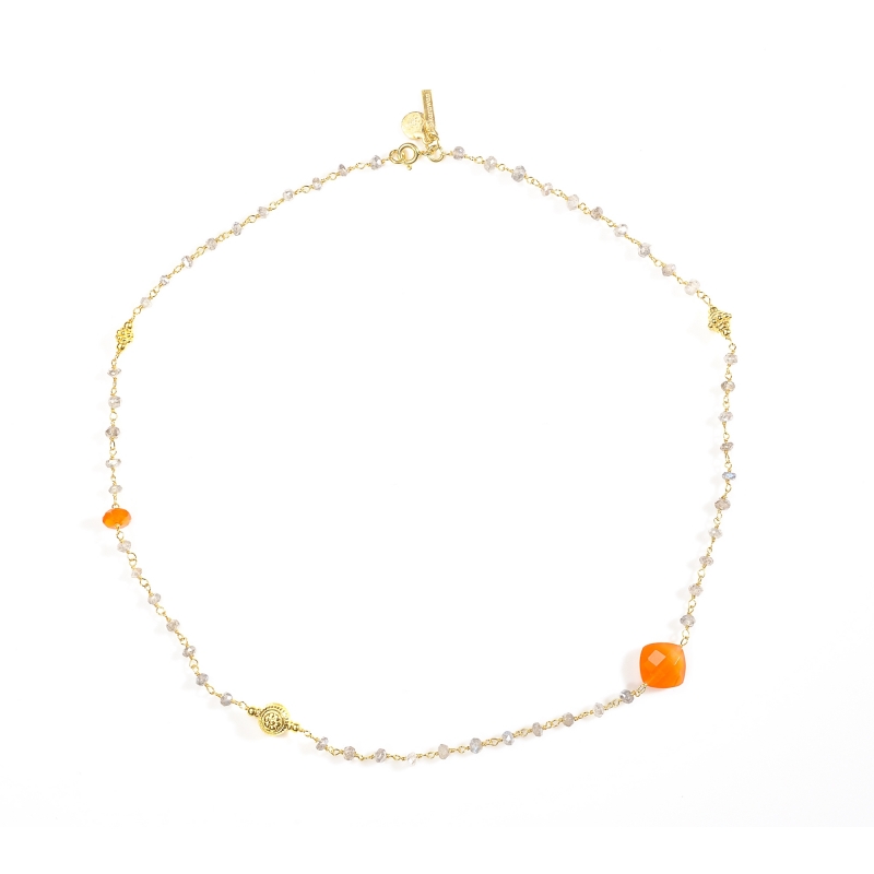 Karawan Authentic Tour De Cou "Ani" Labradorite & Cornaline