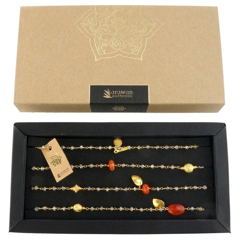 Karawan Authentic Tour De Cou "Ani" Labradorite & Onyx Vert