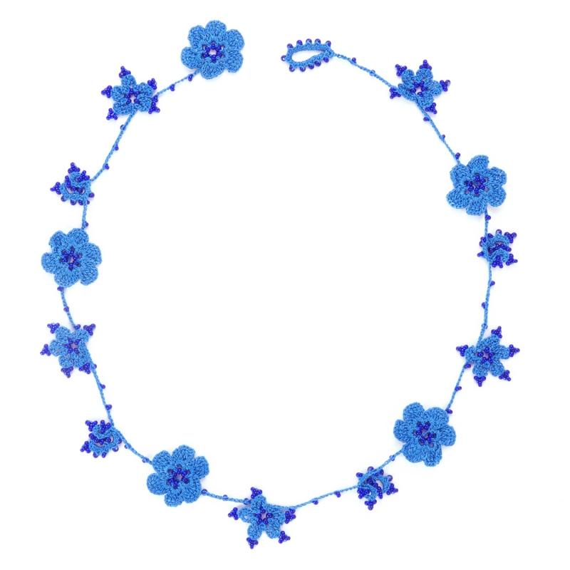 karawan authentic Tour de cou "Crystal" Indigo electrique