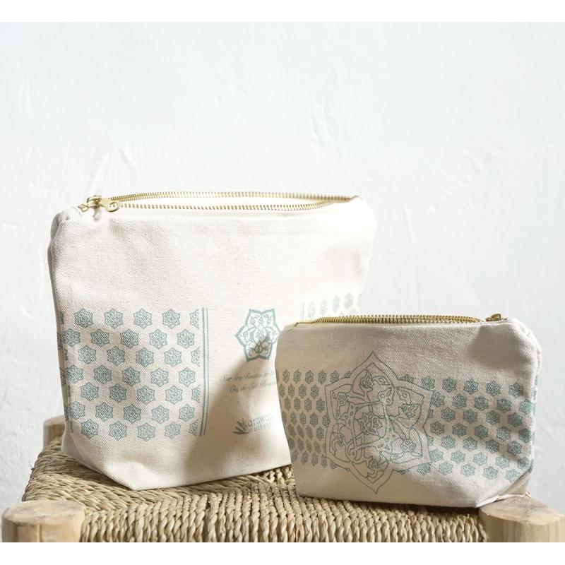 Karawan Authentic Trousse De Toilette En Coton Bio Imprimée En Sérigraphie