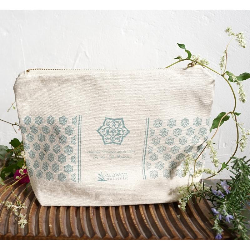 karawan authentic Trousse de toilette en coton bio imprimée en sérigraphie