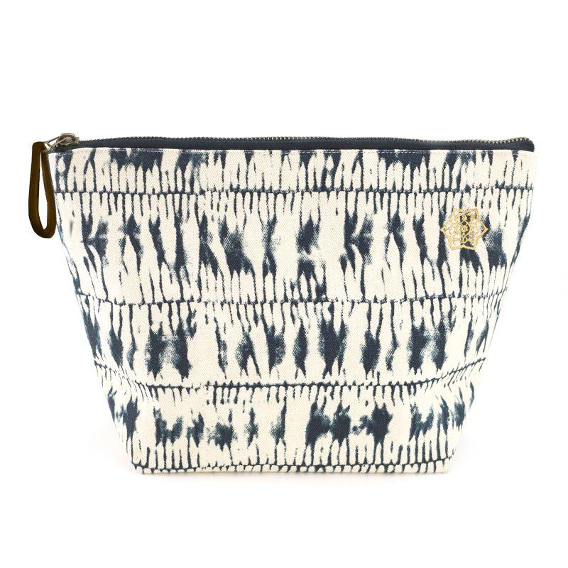 karawan authentic Trousse grand modèle "SHADE" imprimé indigo
