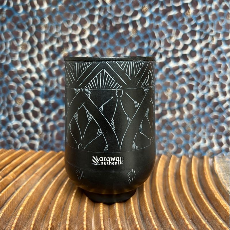 karawan authentic Verre en laiton noir gravé 'Arabesk'
