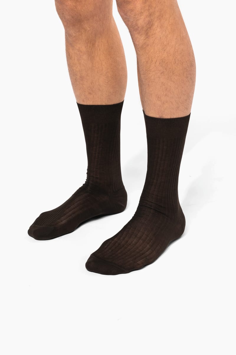 kariban Chaussettes coton rib 4x2 fil d'Écosse homme