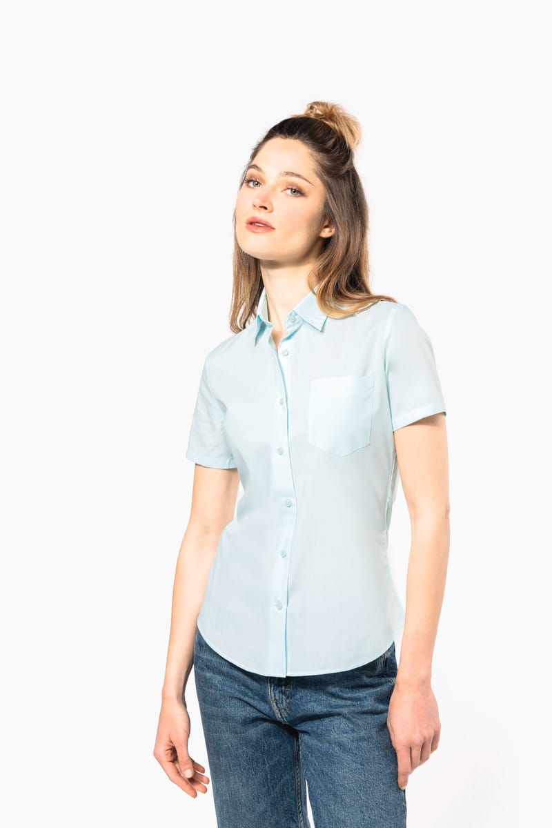 Kariban Chemise Popeline Polycoton Manches Courtes Entretien Facile Femme