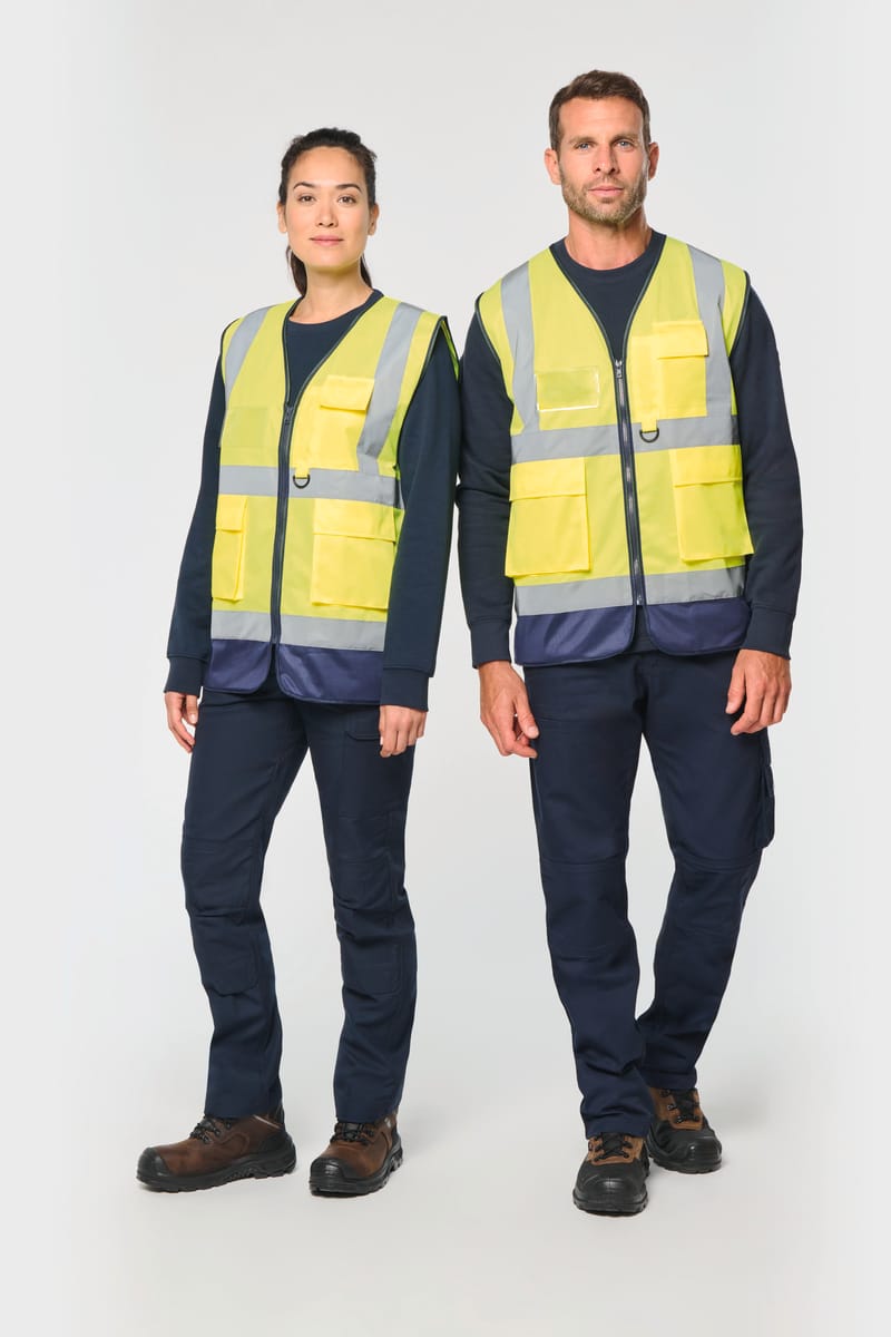 kariban Gilet de sécurité haute visibilité recyclé avec zip unisexe
