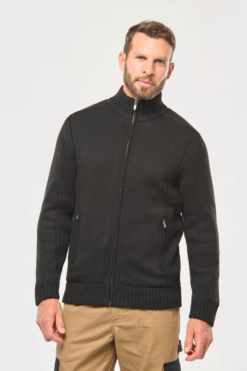 Kariban Cardigan Doublé Polaire Homme