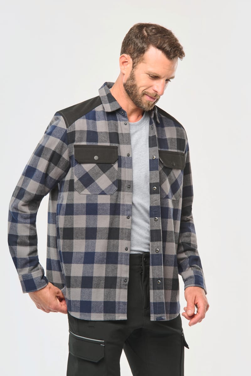 Kariban Chemise à Carreaux Avec Poches Homme