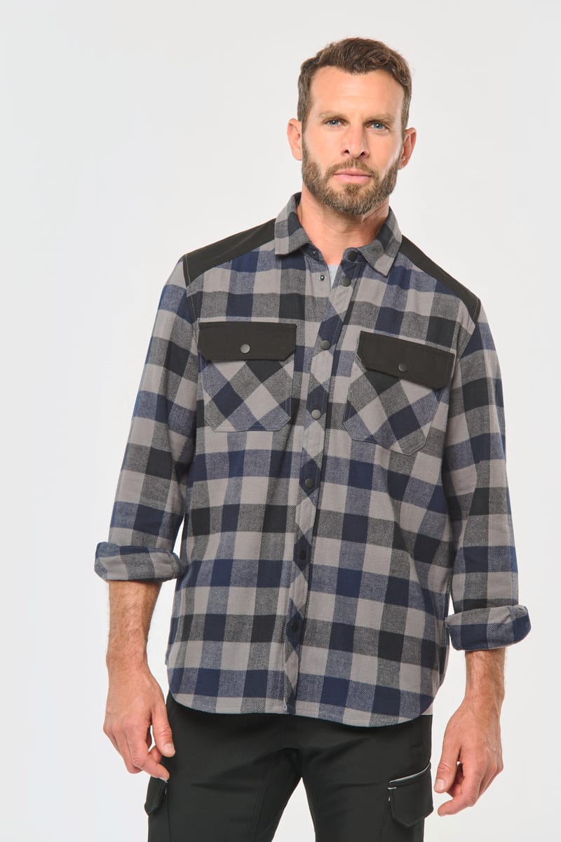 Kariban Chemise à Carreaux Avec Poches Homme