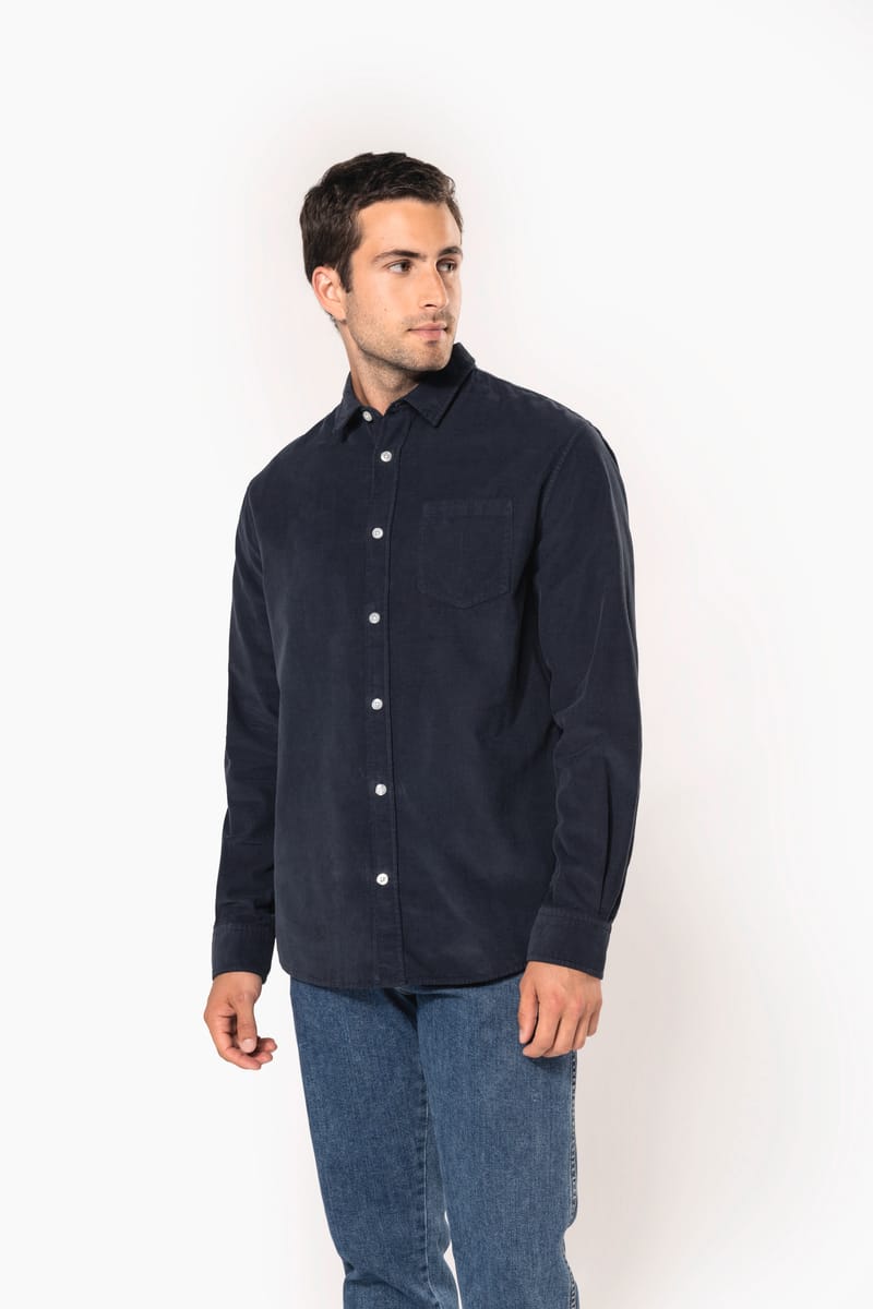 Kariban Chemise Manches Longues En Velours Homme