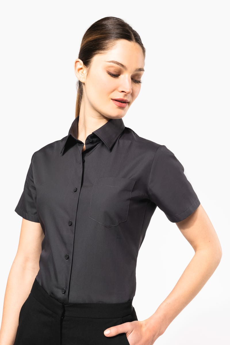 Kariban Chemise Popeline Manches Courtes Femme