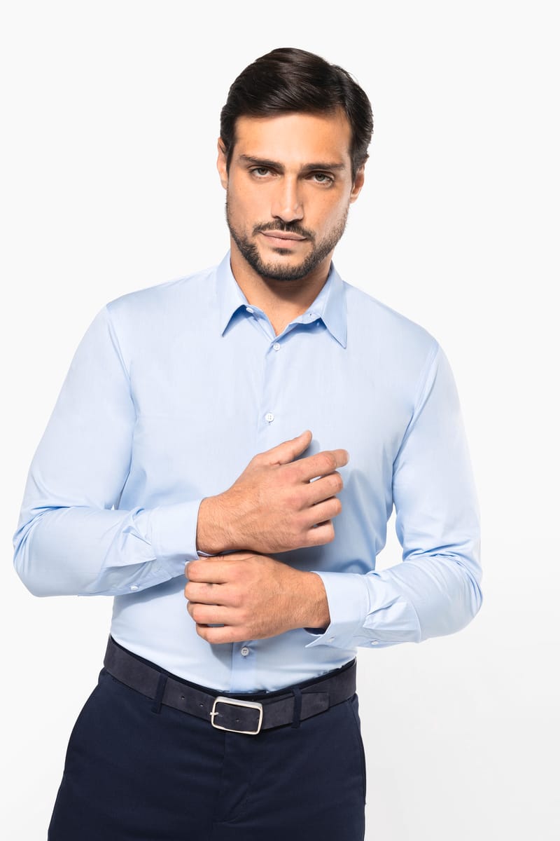 kariban Chemise popeline manches longues homme