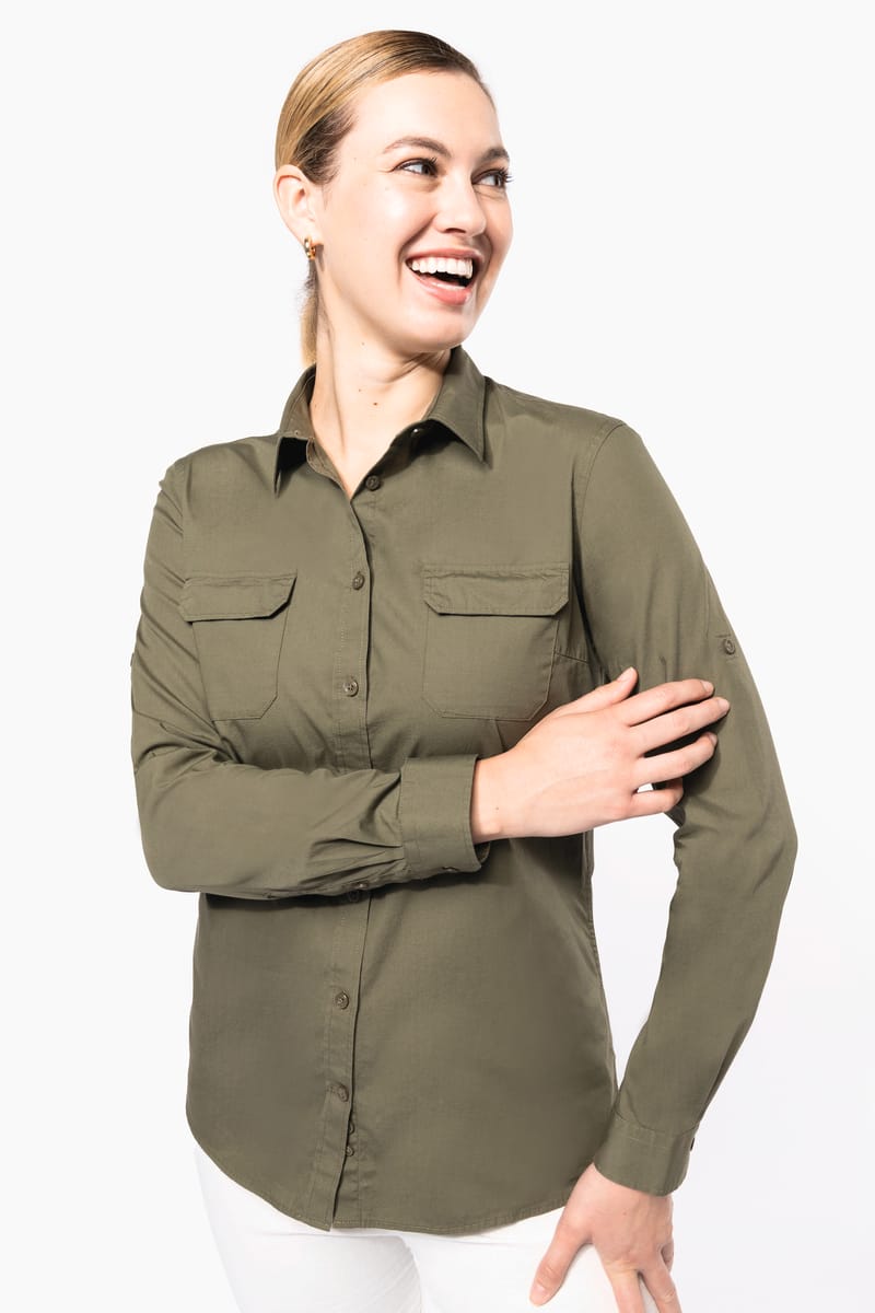 Kariban Chemise Safari Manches Longues Femme