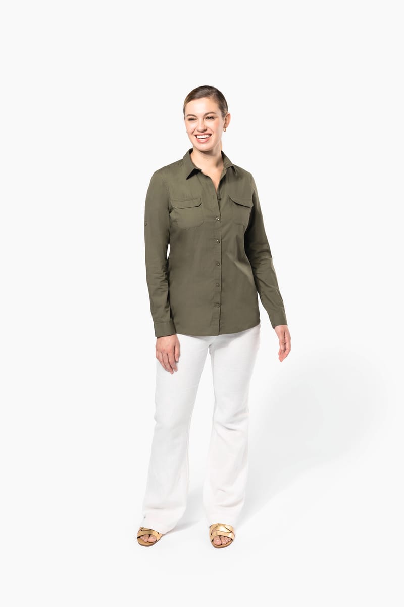 Kariban Chemise Safari Manches Longues Femme
