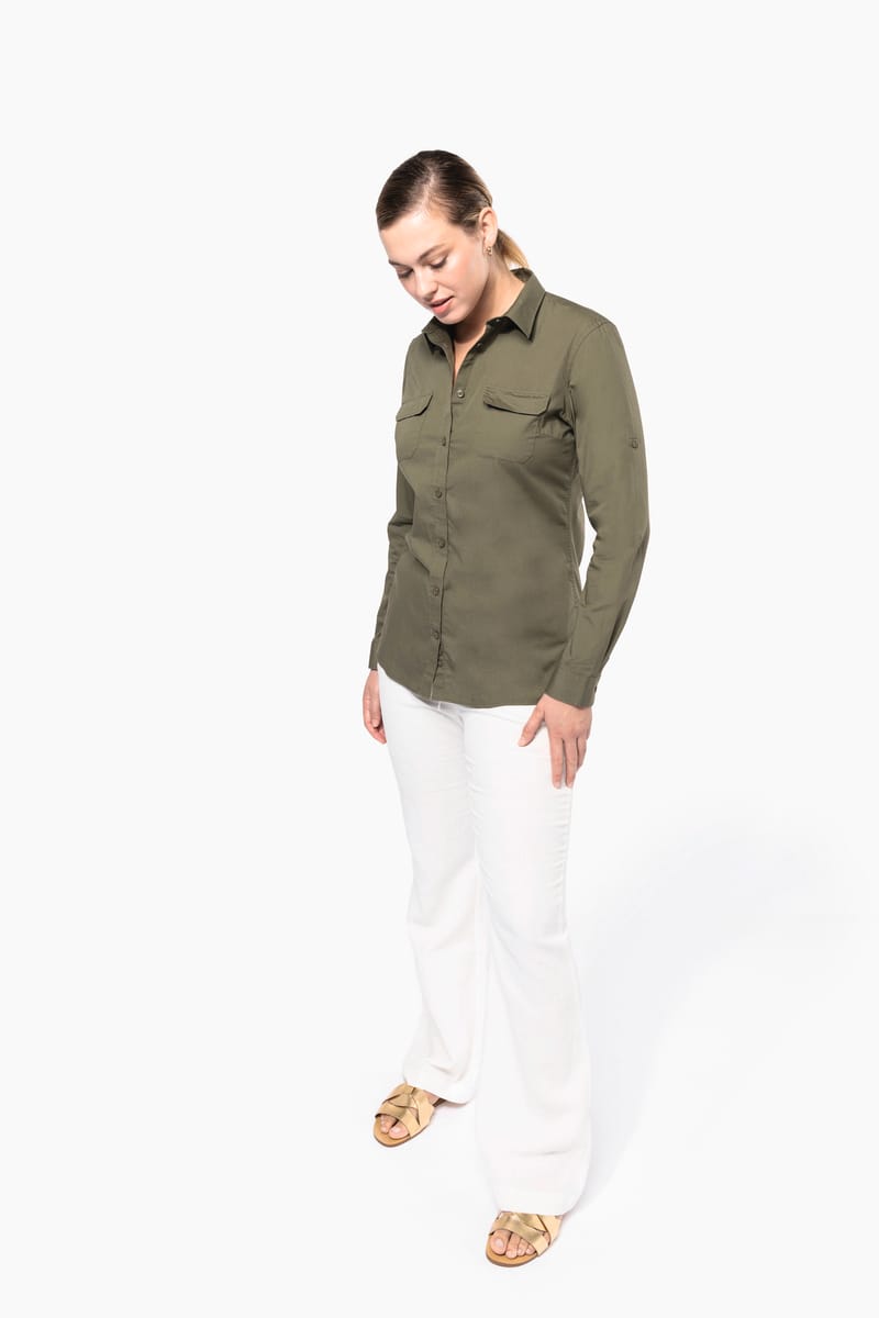 Kariban Chemise Safari Manches Longues Femme