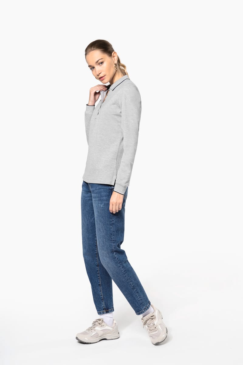 Kariban Polo Maille Piquée Manches Longues Femme