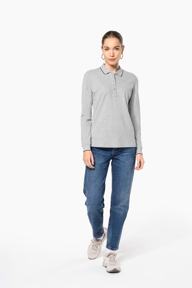 Kariban Polo Maille Piquée Manches Longues Femme