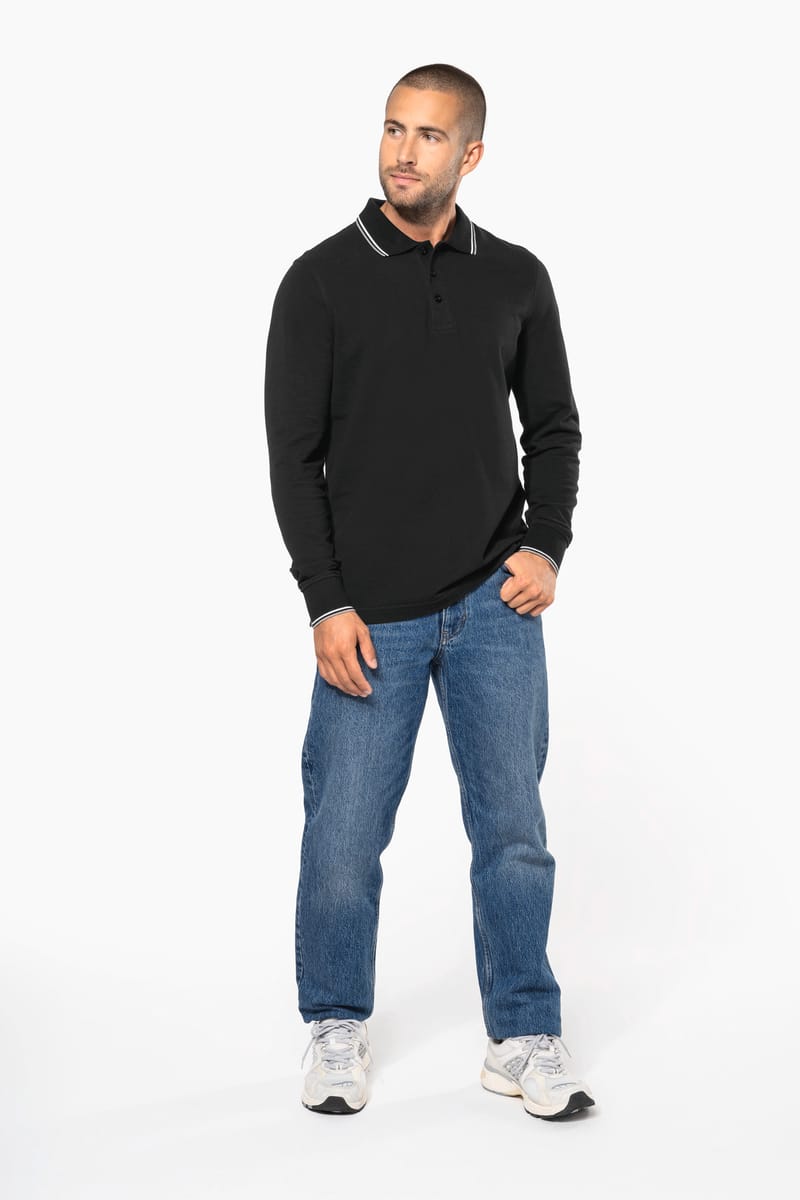 Kariban Polo Maille Piquée Manches Longues Homme