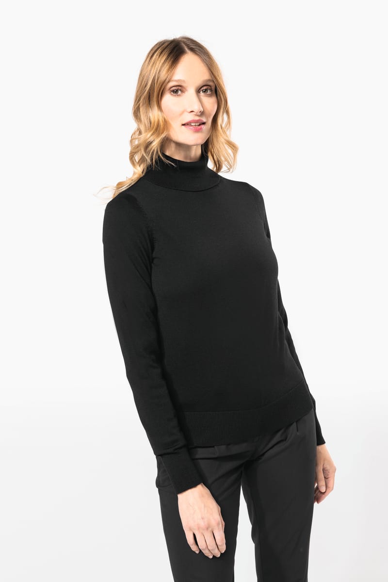 Kariban Pull Mérinos Col Roulé Femme