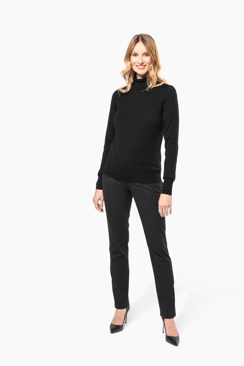 Kariban Pull Mérinos Col Roulé Femme