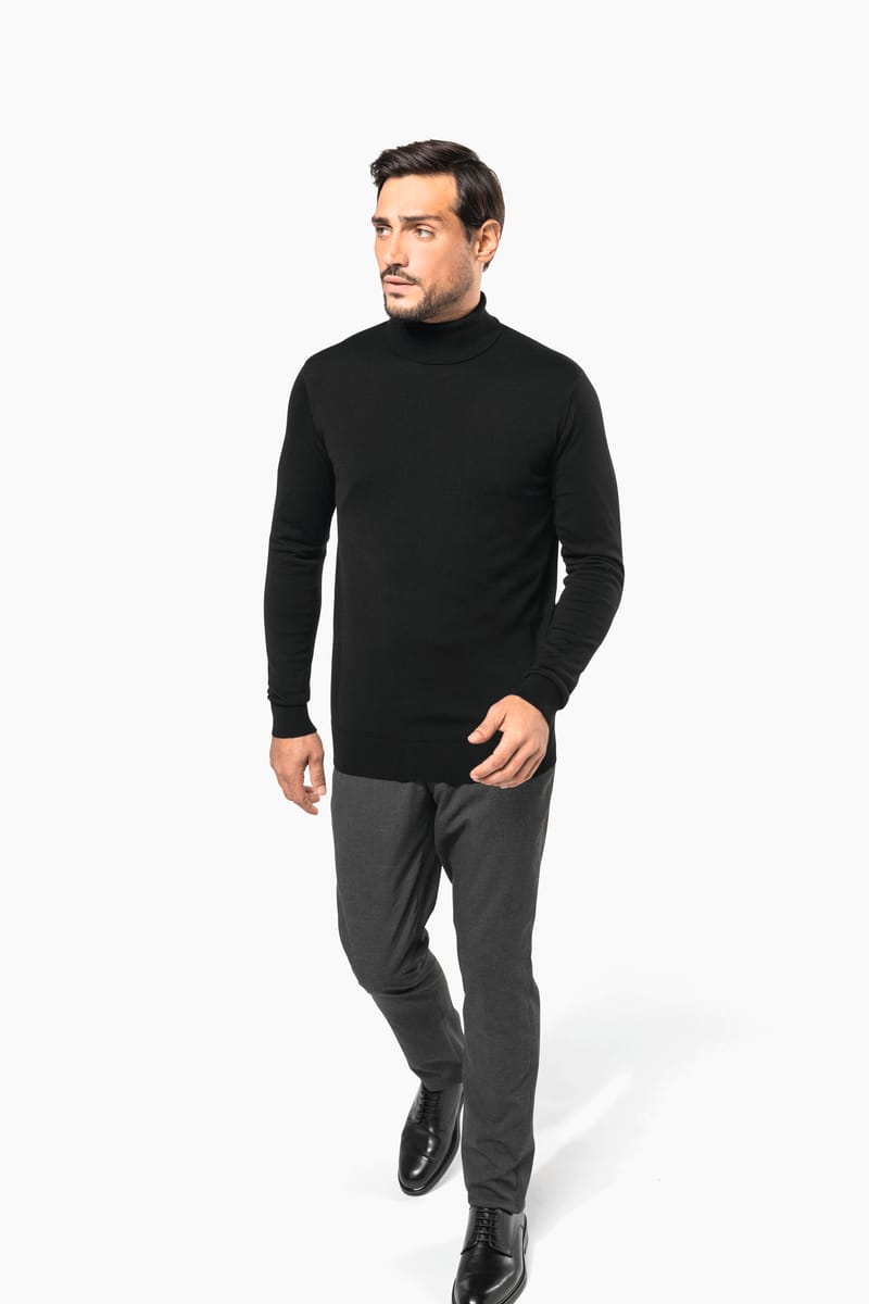 Kariban Pull Mérinos Col Roulé Homme