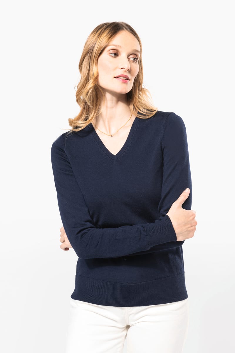Kariban Pull Mérinos Col V Femme