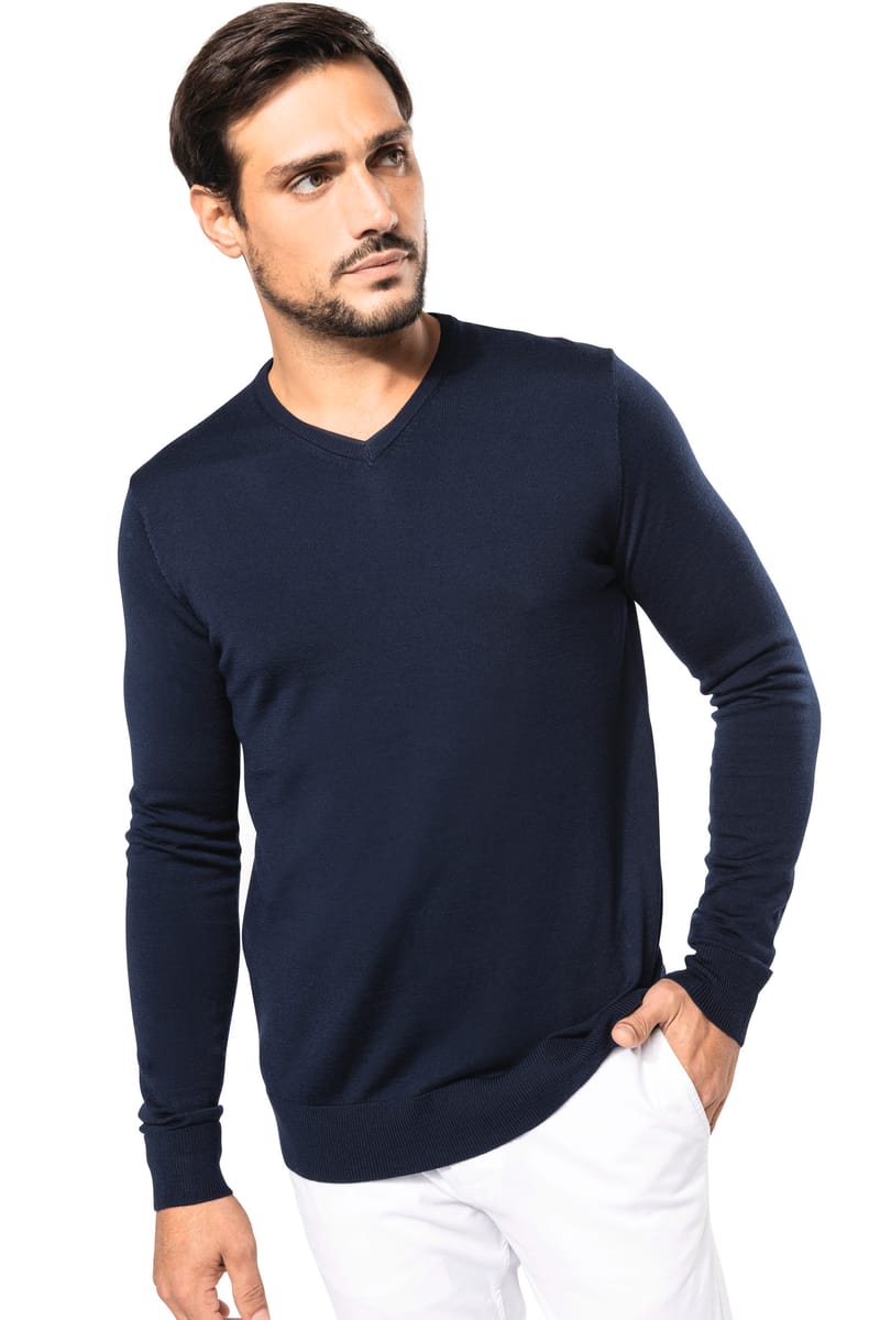 Kariban Pull Mérinos Col V Homme