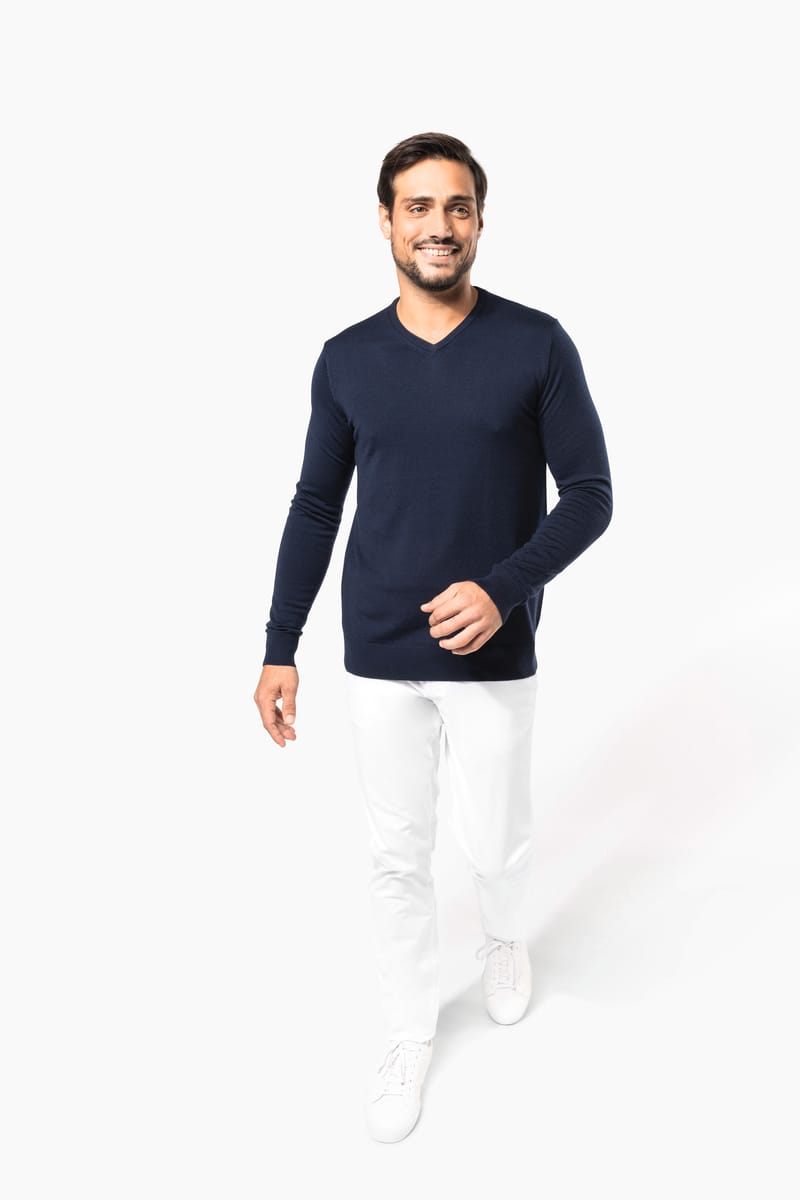 Kariban Pull Mérinos Col V Homme