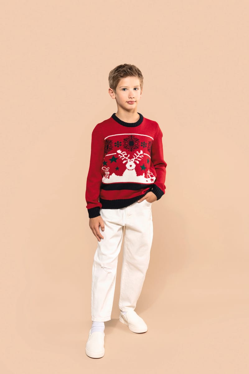 Kariban Pullover Col Rond De Noël Enfant