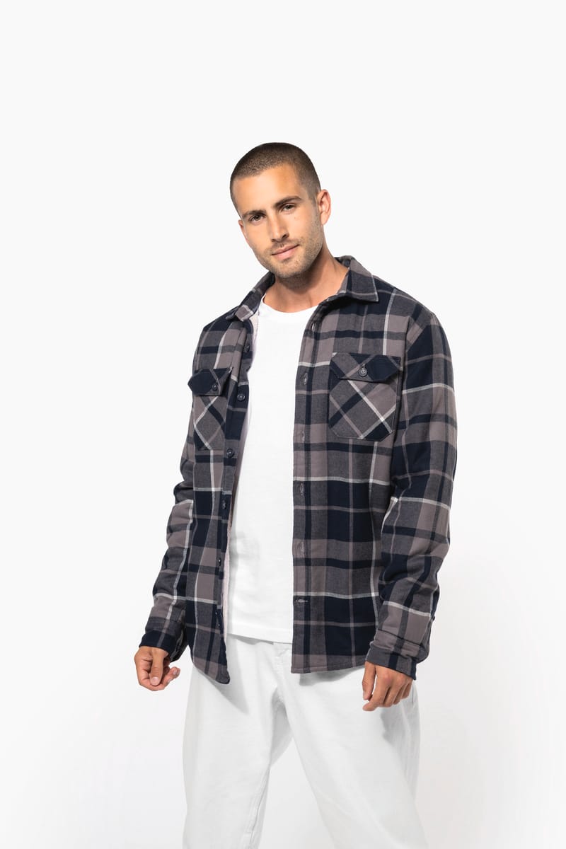 Kariban Surchemise à Carreaux Doublée Sherpa Homme