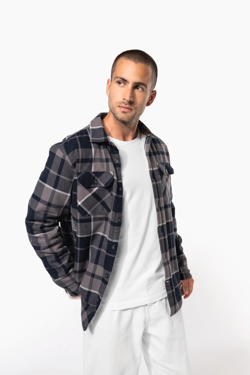 Kariban Surchemise à Carreaux Doublée Sherpa Homme